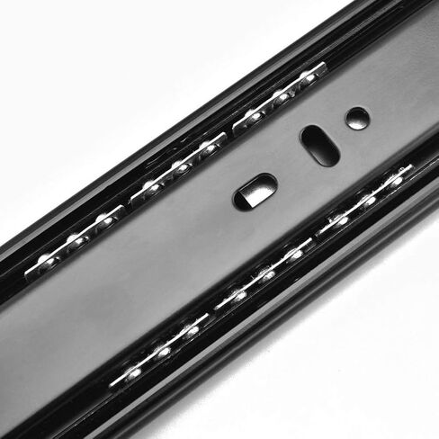 Stainless Steel Drawer Track Side Mount Ball Bearing Slider Slide Three Sections Slide Rail Inverted Slide Damping Buffer Self-Priming Silent Track Three Sections (16 Inches) in Kuwait