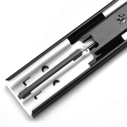Stainless Steel Drawer Track Side Mount Ball Bearing Slider Slide Three Sections Slide Rail Inverted Slide Damping Buffer Self-Priming Silent Track Three Sections (16 Inches) in Kuwait