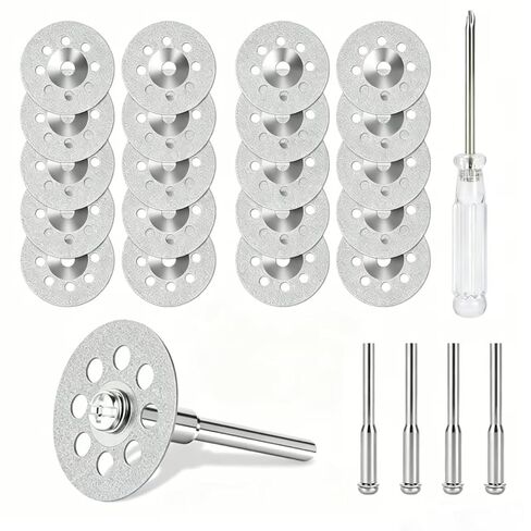 20Pcs 545 Diamond Cutting Discs Blades for Dremel Rotary Tools, 4 Mandrels | Premium Cutting Wheel, Cut Off Discs Coated Wheel Kit, Cut Off Wheels Accessories for DIY, Engraving,Grinding Hard Material in Kuwait