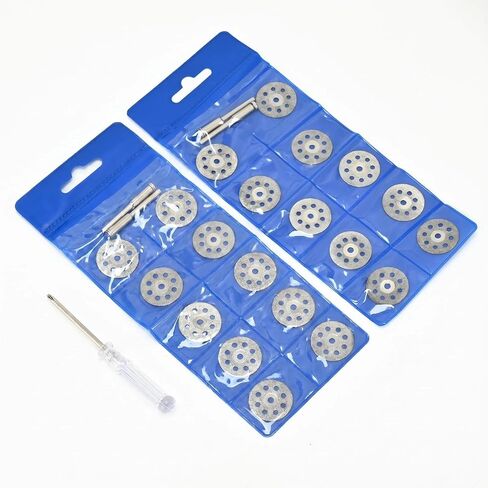 20Pcs 545 Diamond Cutting Discs Blades for Dremel Rotary Tools, 4 Mandrels | Premium Cutting Wheel, Cut Off Discs Coated Wheel Kit, Cut Off Wheels Accessories for DIY, Engraving,Grinding Hard Material in Kuwait