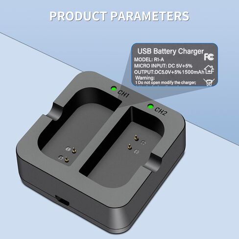Charger Station Replacement Compatible for Video Ring-Doorbell Camera 1/2/3/3Plus/4 PN V4 Battery Model, for 2 Batteries Dual Port Charging Dock New Charger in Saudi Arabia