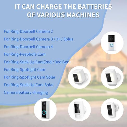 Charger Station Replacement Compatible for Video Ring-Doorbell Camera 1/2/3/3Plus/4 PN V4 Battery Model, for 2 Batteries Dual Port Charging Dock New Charger in Saudi Arabia