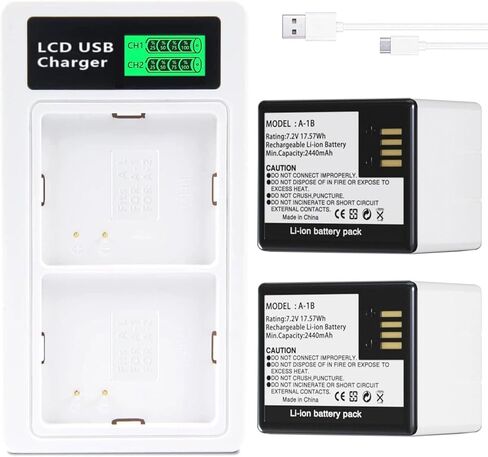 A-1 A-1B A-1C Rechargeable Battery and Charger, for Arlo Pro, Arlo Pro 2 | VMA4400 VMC4030 VMC4030P VMS4230 VMS4430 VMS4530 VMS4430P VMS4530P-100NAR Security Camera (2 Batteries+Charger) in Saudi Arabia