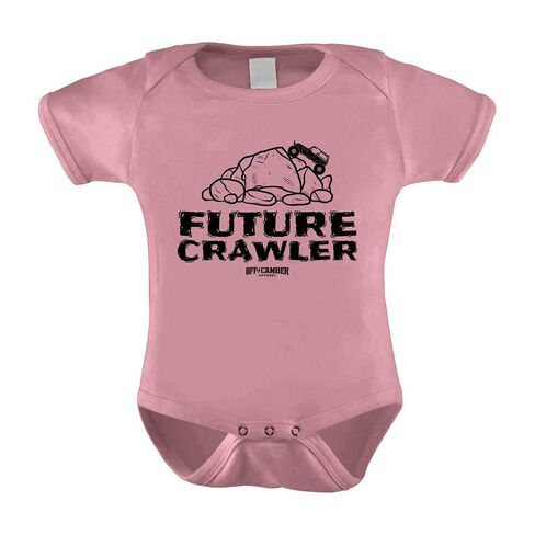 Off-Camber Apparel Infant Future Crawler Onesie offroad 4x4 outfit Multiple sizes/colors (6 Month, Baby Pink) in Saudi Arabia