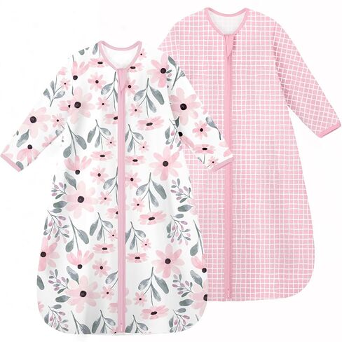 Yoofoss Baby Sleep Sack 18-24 Months Long Sleeve Wearable Blanket Baby 100% Cotton 2-Way Zipper 0.5 Tog Toddler Sleeping Sack, Lightweight(X-Large) in Kuwait