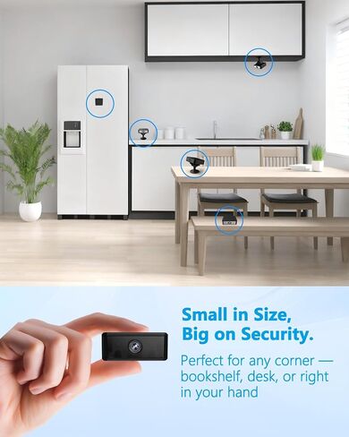 Mini Spy Camera, WiFi/AP Hotspot/Offline Modes, 4K No WiFi Security Camera | Works with or without Wifi, Night Vision, Mult-Installation, Wireless Small Cameras for Home/Car/Travel/Outdoor, Deep Black in Saudi Arabia