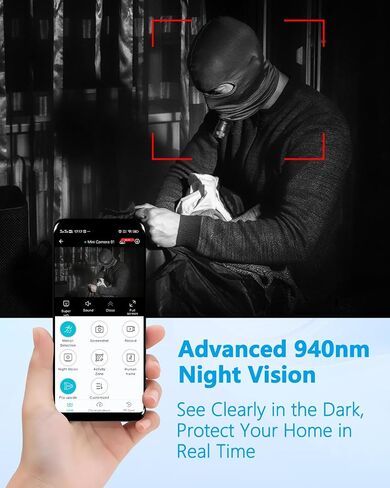 Mini Spy Camera, WiFi/AP Hotspot/Offline Modes, 4K No WiFi Security Camera | Works with or without Wifi, Night Vision, Mult-Installation, Wireless Small Cameras for Home/Car/Travel/Outdoor, Deep Black in Saudi Arabia