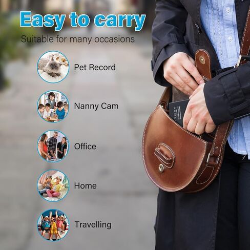 isekurity Home Security Camera 1080P Mini Secret Camera-No WiFi No Sound | Surveillance Portable Nanny Cam with Gravity Sensor/Motion Detection/Auto Night Vision Video Recorder for Home Office Travel in Kuwait