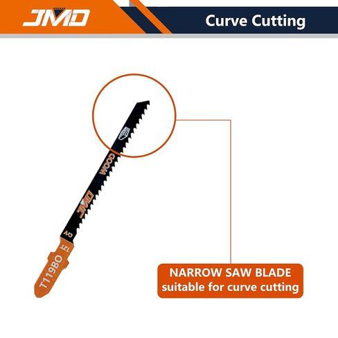 JMD 30-Piece Jigsaw Blades Assortment Set T Shank Assorted Jig Saw Blades | T101B T111C T119BO T118A T127D Mixed Kit with Storage Case, Clean Cut Scroll Cut for Wood Plastic Metal Aluminum in Saudi Arabia