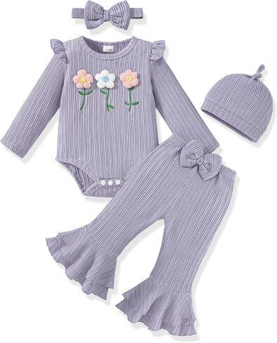 Vibebox Baby Girl Clothes Fall Winter Coming Home Outfits Preemie-12 Months | Vibebox Baby Girl Clothes Fall Winter Coming Home Outfits Preemie-12 Months in Saudi Arabia