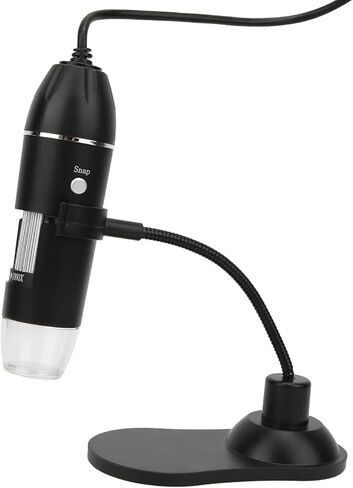 USB Digital Microscope, Aluminum Alloy LED Microscope 50X to 1000X with 8 Adjustable Lights and Flexible Bracket, 1080P for Biological Research Industrial Maintenance in Saudi Arabia