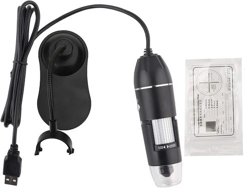 USB Digital Microscope, Aluminum Alloy LED Microscope 50X to 1000X with 8 Adjustable Lights and Flexible Bracket, 1080P for Biological Research Industrial Maintenance in Saudi Arabia
