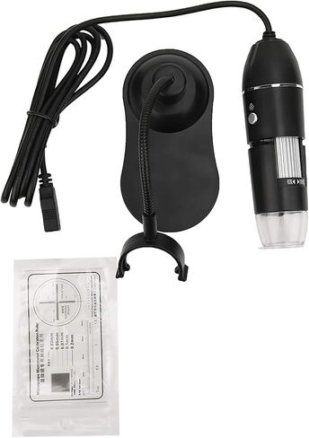 USB Digital Microscope, Aluminum Alloy LED Microscope 50X to 1000X with 8 Adjustable Lights and Flexible Bracket, 1080P for Biological Research Industrial Maintenance in Saudi Arabia