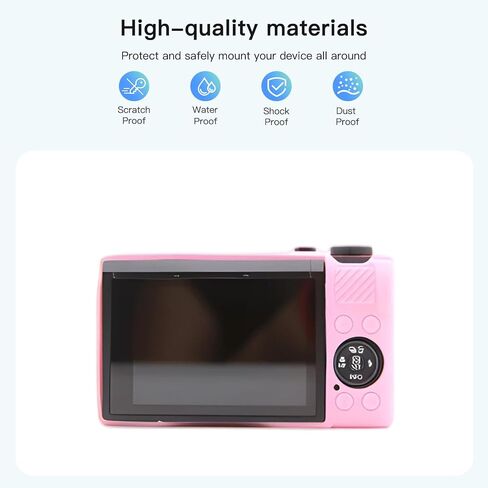 Camera Case Compatible with Canon PowerShot G7 X Mark III Camera, Silicone Protective Cover with 2 Tempered Glass Screen Protectors and Lanyard Strap, Anti-Scratch Shockproof Slim Fit,Pink in Saudi Arabia
