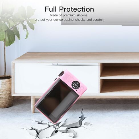 Camera Case Compatible with Canon PowerShot G7 X Mark III Camera, Silicone Protective Cover with 2 Tempered Glass Screen Protectors and Lanyard Strap, Anti-Scratch Shockproof Slim Fit,Pink in Saudi Arabia
