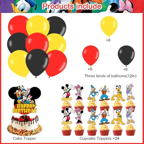 Mickeyy Mouse Clubhouse Birthday Backdrop,Cartoon Mouse Family Poster for Mouse Theme Party Decorations Anime Birthday Supplies Background Studio Shoot Photo Props in Kuwait