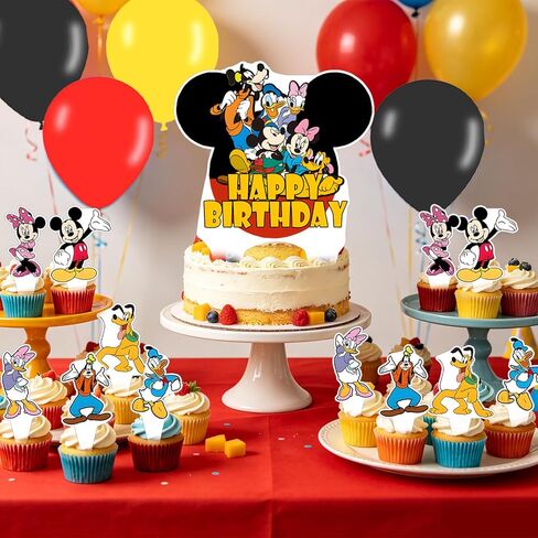 Mickeyy Mouse Clubhouse Birthday Backdrop,Cartoon Mouse Family Poster for Mouse Theme Party Decorations Anime Birthday Supplies Background Studio Shoot Photo Props in Kuwait