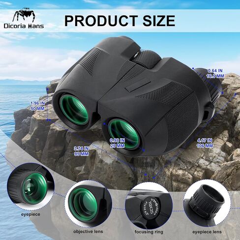 10x25 Compact Binoculars for Adults Kids, Small Binoculars for Cruise, Bird Watching, Travel, Theatre and Concerts in Saudi Arabia