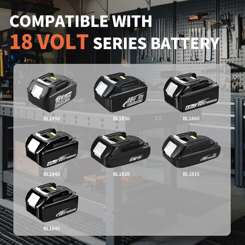 Upgraded 18V Fast Charger Compatible with Makita All 18V Battery | for BL1850 BL1830 BL1860 BL1840 BL1820 BL1815 BL1835 BL1845 18 Volt Batteries with LED Flashing Indicator Lights in Saudi Arabia