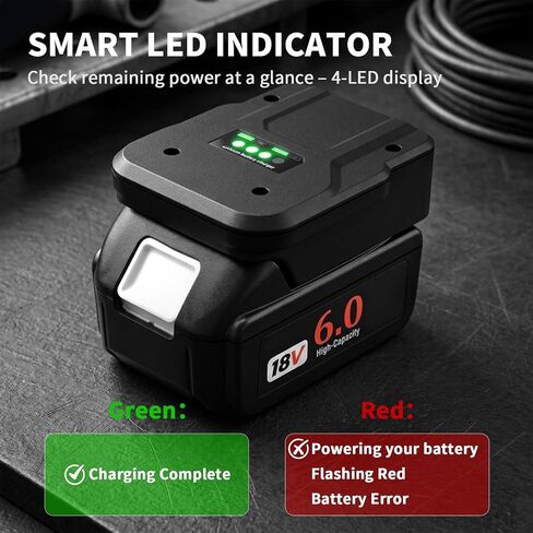 Upgraded 18V Fast Charger Compatible with Makita All 18V Battery | for BL1850 BL1830 BL1860 BL1840 BL1820 BL1815 BL1835 BL1845 18 Volt Batteries with LED Flashing Indicator Lights in Saudi Arabia