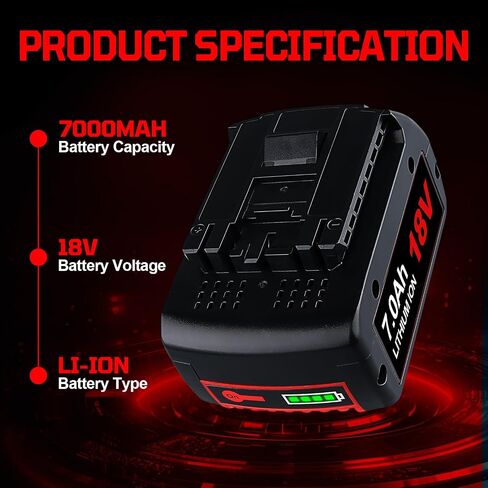 VANON 2 Pack Li-ion BAT609 7000mAh Replacement for Bosch 18V Battery | BAT618 BAT609 BAT622 BAT609G BAT618G BAT619 BAT619G BAT610G Cordless Power Tool Battery in Kuwait