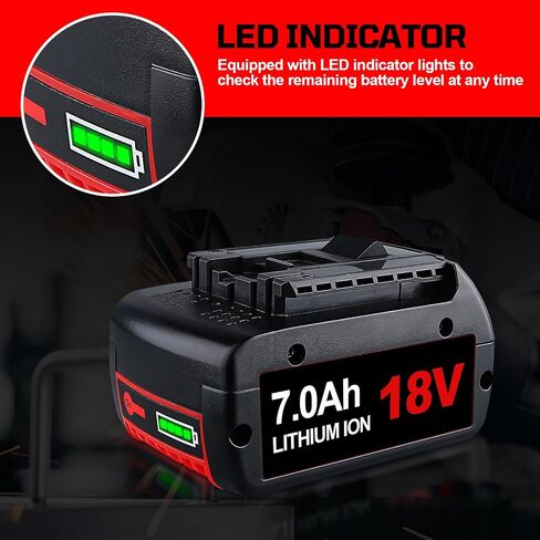 VANON 2 Pack Li-ion BAT609 7000mAh Replacement for Bosch 18V Battery | BAT618 BAT609 BAT622 BAT609G BAT618G BAT619 BAT619G BAT610G Cordless Power Tool Battery in Kuwait