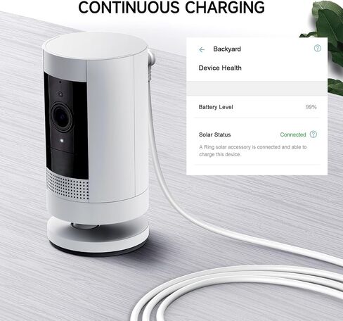 OLAIKE 26FT/8M Power Cord and Adapter Compatible with Ring Stick Up Cam Battery (3rd & 2nd Gen) /Plug-in/Spotlight Cam Battery, 10W Weatherproof DC Port Cord for Continuous Rapid Charging, White in Saudi Arabia