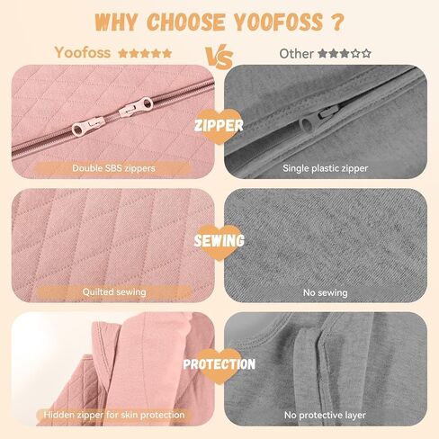 Yoofoss Baby Wearable Blanket TOG 2.5 Winter Sleep Sack 18-24 Months, 100% Organic Cotton Toddler Sleeping Sack with 2-Way Zipper Warm Quilted Sleep Sack in Kuwait