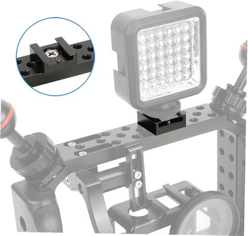 2pcs Cold Shoe Mount Adapter Aluminum Alloy Quick Release Flash Bracket for Camera Threaded Compatible with LED Lights Microphones and Monitors in Saudi Arabia