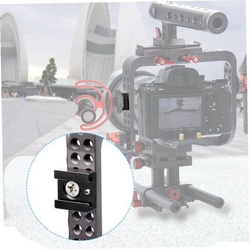 2pcs Cold Shoe Mount Adapter Aluminum Alloy Quick Release Flash Bracket for Camera Threaded Compatible with LED Lights Microphones and Monitors in Saudi Arabia