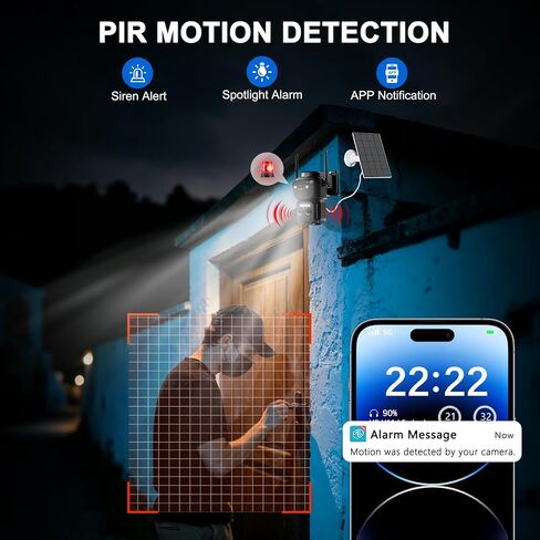 Solar Security Cameras Wireless Outdoor, Triple Lens 360° View Home Camera in Saudi Arabia
