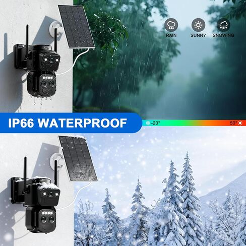 Solar Security Cameras Wireless Outdoor, Triple Lens 360° View Home Camera in Saudi Arabia