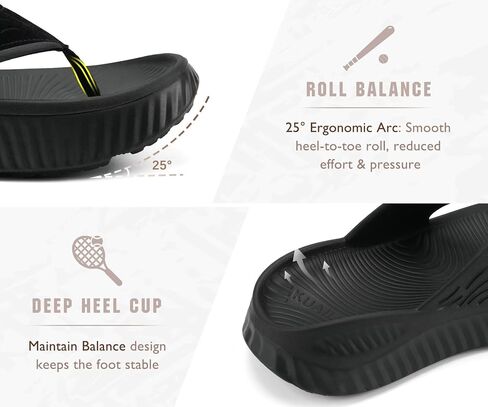 KuaiLu Recovery Flip Flops for Women Comfortable Arch Support Black US 7.5 | Relief Plantar Fasciitis Ladies Sport Slides Orthopedic Walking Thong Sandals Thick Athletic Cushion Summer Beach Outdoor in Saudi Arabia