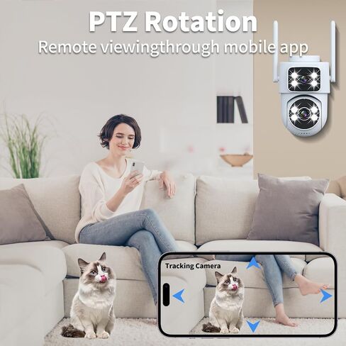 SQ17 Dual-Lens Indoor Outdoor Security Camera Virtual Bundle, White and Black 2 Pack Dual Band WiFi Surveillance Cameras in Saudi Arabia