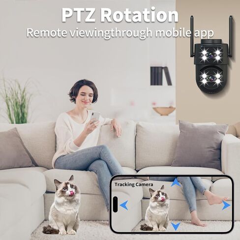 SQ17 Dual-Lens Indoor Outdoor Security Camera Virtual Bundle, White and Black 2 Pack Dual Band WiFi Surveillance Cameras in Saudi Arabia