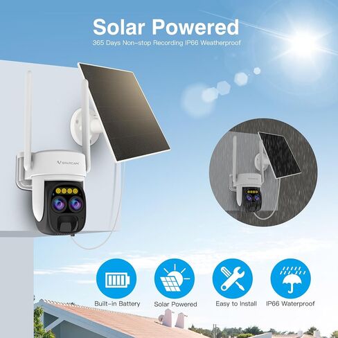 VSTARCAM 720P Solar-Powered Outdoor Camera with Motion Alerts for Perimeter & Yard Monitoring in Saudi Arabia