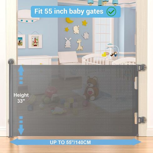 HAMOPY Auto-Lock Retractable Baby Gate Replacement Free-Punch Parts, Original Hardware Set (Including 2 x Latches + 2 x Brackets) Only Fit 55“&71" Auto-Lock Baby Gate(Grey) in Saudi Arabia