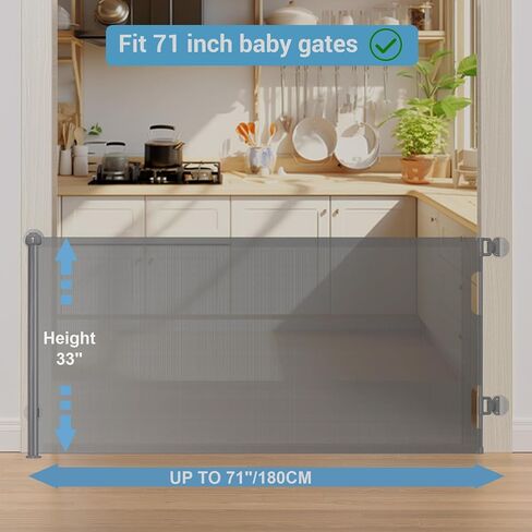 HAMOPY Auto-Lock Retractable Baby Gate Replacement Free-Punch Parts, Original Hardware Set (Including 2 x Latches + 2 x Brackets) Only Fit 55“&71" Auto-Lock Baby Gate(Grey) in Saudi Arabia