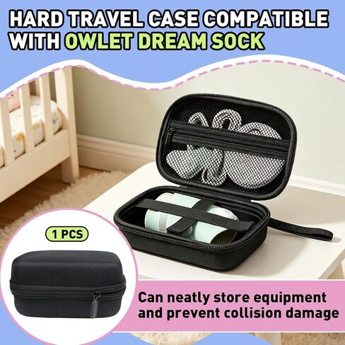 Hard Travel Case Compatible with Owlet Dream Sock Baby Sleep Monitor | Smart Baby Monitor Protect Storage Case, Black Case Only, Ensure a Safe and Orderly Journey in Kuwait