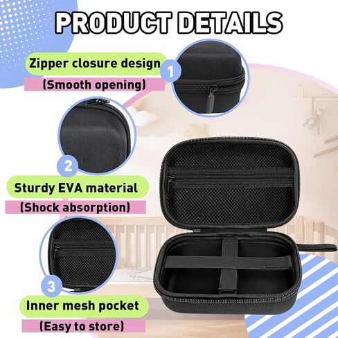 Hard Travel Case Compatible with Owlet Dream Sock Baby Sleep Monitor | Smart Baby Monitor Protect Storage Case, Black Case Only, Ensure a Safe and Orderly Journey in Kuwait