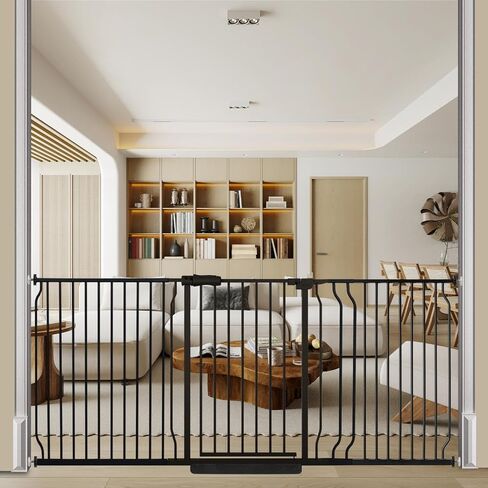Narrow Baby Gates for Stairs Doorways Auto Close Tension Black Metal Child Pet Safety Gates with Pressure Mount 24-29 Inch Wide in Saudi Arabia