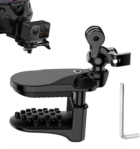 Helmet Mount for GoPro, Motorcycle Helmet Chin Strap Mount for GoPro Hero 13/12/11/10/9/8/7/6/5 Black, Insta360 X3/X5, DJI Action 4/Osmo, 360° Adjustable Ball Head Quick Release with Silicone Cushion in Saudi Arabia