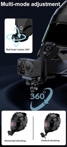 Helmet Mount for GoPro, Motorcycle Helmet Chin Strap Mount for GoPro Hero 13/12/11/10/9/8/7/6/5 Black, Insta360 X3/X5, DJI Action 4/Osmo, 360° Adjustable Ball Head Quick Release with Silicone Cushion in Saudi Arabia