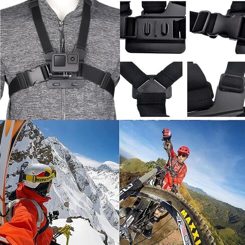 4 in 1 Camera Accessories Kit Head Strap, Chest Strap, Backpack Clip, Wrist Strap Mount Compatible with GoPro Hero 13 12 11 10 9 8 7 6 5 4, Session & Most Action Camera in Kuwait