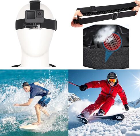 4 in 1 Camera Accessories Kit Head Strap, Chest Strap, Backpack Clip, Wrist Strap Mount Compatible with GoPro Hero 13 12 11 10 9 8 7 6 5 4, Session & Most Action Camera in Kuwait