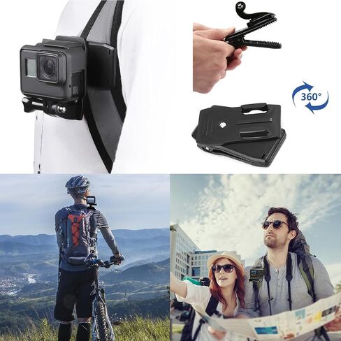 4 in 1 Camera Accessories Kit Head Strap, Chest Strap, Backpack Clip, Wrist Strap Mount Compatible with GoPro Hero 13 12 11 10 9 8 7 6 5 4, Session & Most Action Camera in Kuwait
