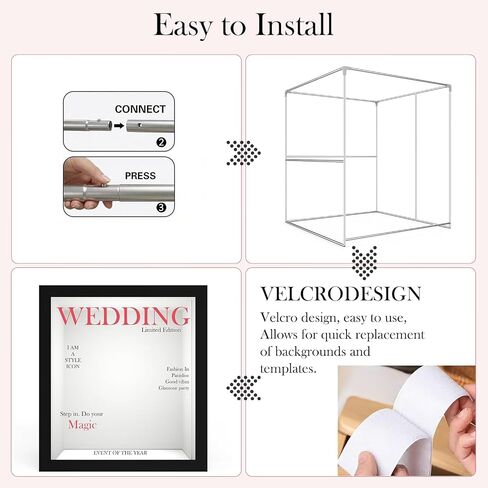 Portable Magazine Photo Booth Box, 6.6x6.6x7.6 Ft Removable and Replaceable Custom Logo, Lightweight Portable for Weddings, Birthdays Rental and Commercial Events in Saudi Arabia