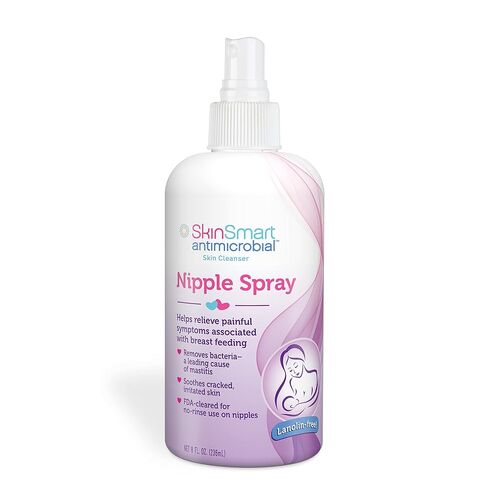 SkinSmart Nipple Relief Spray for Breastfeeding, Hypochlorous Acid, 8 oz | Naturally Soothing, for Chapped & Cracked Nipples, Lanolin-Free, made with 100% Natural Ingredients, Perfume Free No Parabens in Saudi Arabia