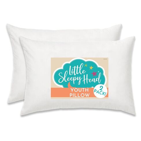 Little Sleepy Head Youth Pillow 16x22 - Soft & Hypoallergenic Bed Pillow Youth Pillows for Sleeping Age 5-10 - Snugly Designed Youth Neck Pillows for Travel, School and Bedtime - (2 Pack) in Saudi Arabia