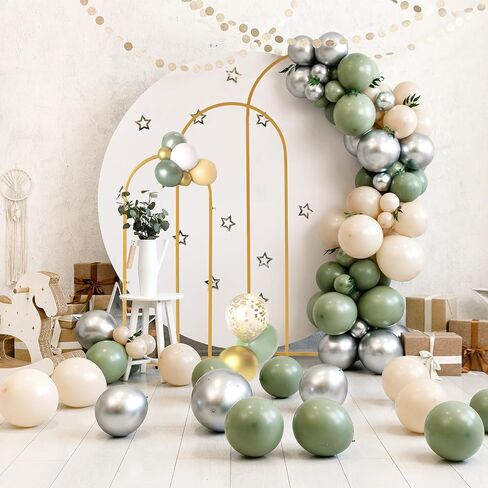 VINGLI Wedding Arch Backdrop 3-Piece Set, Round Top Backdrop Stand 72in & 59.8in & 48in w/Ground Nails, Metal Arch Frame for Anniversary, Banquet, Brithday Party in Saudi Arabia